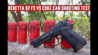 Umarex Beretta 92fs co2 177 air pistol vs coke can shooting test [upl. by Nwahc386]