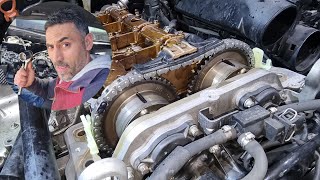 W212 Engine Timing Chain Removal From First Bolt [upl. by Koehler]