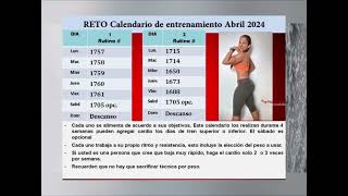 Calendario de entrenamiento Abril 2024 [upl. by Wadell]