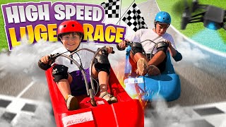 High Speed Luge Racing MJ the Kid vs Lawrence [upl. by Farrish]