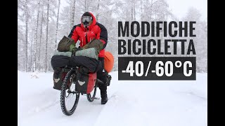 BICYCLE MODIFICATIONS TO RIDE AT 4060°C Survival in extreme cold YAKUTIA  SIBERIA [upl. by Ahsaetan]