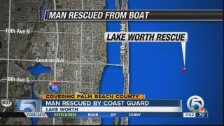 Man rescued by Coast Guard off Lake Worth [upl. by Corie]