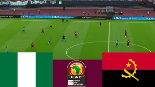 Nigeria 1 vs 0 Angola 2024 CAF match Video Game Simulation PES 2021 [upl. by Kirchner]