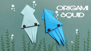 Origami Squid 🦑 Paper Squid Craft 🦑 Origami Easy [upl. by Idnerb]