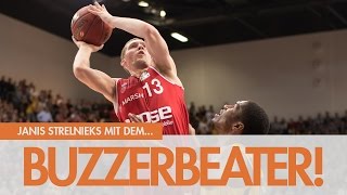 Buzzerbeater Janis Strelnieks trifft den Dagger von Downtown [upl. by Neelat2]