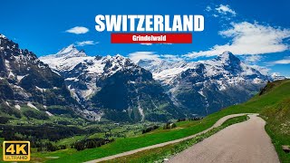 SWITZERLAND Grindelwald Mountain Walk Tour 2024 4k Ultra HD  60 FPS [upl. by Lecirg]