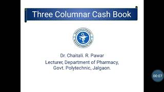 Three Columnar Cash Book DSBM S Y D Pharmacy [upl. by Alexine]