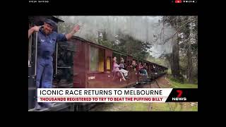 Puffing Billy Railway great train race 2023 on 7 News [upl. by Burne]