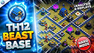 The ULTIMATE TH12 HARD MODE WAR BASE with LINK 2024  Town Hall 12 War Base ANALYSIS  PROOF Replays [upl. by Nail]