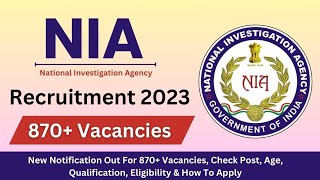 Join NIA  NIA Recruitment 2023 Notification  NIA New Vacancy 2023  NIA Sub Inspector Bharti 2023 [upl. by Frederica]