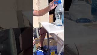 Wet polish natural stone tile water hack diy tiling tip trick protip tile [upl. by Lewin364]