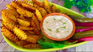 Oven Baked Fries with Garlic Dill Aioli  Perfectly Seasoned Oven Fries Better than Deep Fried [upl. by Adamek459]