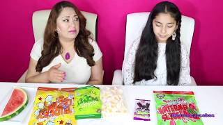 GUMMY FOOD VS REAL FOOD CHALLENGE B2cutecupcakes [upl. by Nareik26]