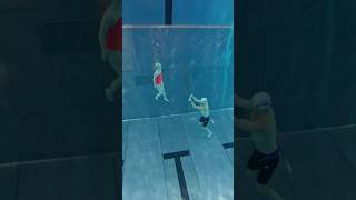 Swimming training  freediving lesson with an adult student  underwater swimming [upl. by Pauwles]