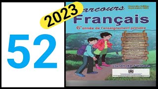 parcours français 6ème année primaire page 52  laccord du verbe 2023 [upl. by Mancino]