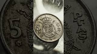 Spain 5 pesetas 1975 Star 78 Errorcoin value pesetascoinsmoneyrarecoins [upl. by Ferrand]