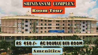 Srinivasam Complex AC Double bed Room  450 Rs Room in Tirupati  Srinivasam room Tour ttd [upl. by Oalsecnew]