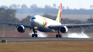 Airplane Airbus A330200 Landing TAP Air Portugal AEROPLANE Video [upl. by Llevert]