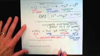 Chem 309 Acids amp Bases Part 3 Bronsted Lowry Definition amp Conjugate Acid Base Pairs [upl. by Ber]