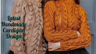 Latest top 20 designs of ladies handmade woollen sweatercardigans design easy way to knit cardigan [upl. by Akirderf961]