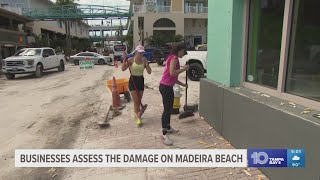 Businesses assess damage from Helene on Madeira Beach [upl. by Tolman]