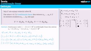 Combinação Linear de Vetores  Definição e Exemplo Prático [upl. by Lutero668]