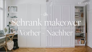 Schrank Makeover mit Stuckleisten Wandkassetten DIY [upl. by Yenruogis]