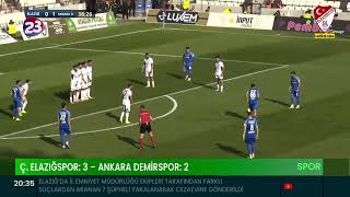 ANKARA DEMİRSPOR İLE KARŞILAŞAN Ç ELAZIĞSPOR SON SANİYE GOLÜ İLE SAHADAN 32 GALİP AYRILDI [upl. by Schnorr549]