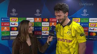 quotA LITTLE BIT OF LUCK NEEDED BUT WE TAKE THATquot 💛🖤 Mats Hummels on Dortmunds Victory [upl. by Rozamond232]