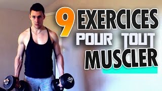 Musculation avec haltères  9 Exercices pour tout muscler [upl. by Aihpos]