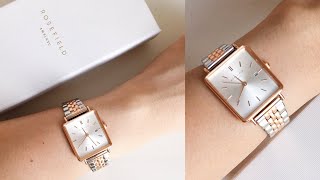 Rosefield The Boxy Watch Silver Rose Gold Review [upl. by Eciryt]