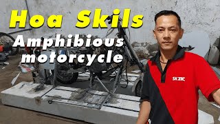 Building an Amphibious motorcycle I have finished fabricate the frame and engine assembly [upl. by Annayrb]