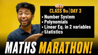 Class 9th Complete Maths Marathon🔥  Number System  Polynomials  Linear Eq in 2 Variable  Stats [upl. by Tallia]