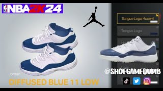 How To Air Jordan XI Low “Diffused Blue” on NBA 2K24 Shoe Creator [upl. by Sharron]