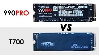 990PRO vs Crucial T700 m2 12000 readwrite  Speed Comparison [upl. by Eniamraj]