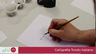 Calligrafia Tondo Italiano il maestro allopera quotE semplicequot [upl. by Zebadiah993]