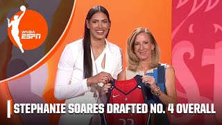 Washington Mystics select Stephanie Soares with the No 4 pick in the WNBA Draft  WNBA on ESPN [upl. by Enaed]