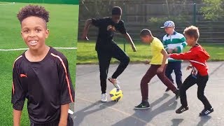 8 YEAR OLD vs 18 YEAR OLD at FOOTBALL  better than Tekkerz Kid [upl. by Dzoba811]