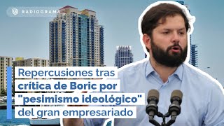 Repercusiones tras crítica de Boric por quotpesimismo ideológicoquot del gran empresariado [upl. by Arivle]