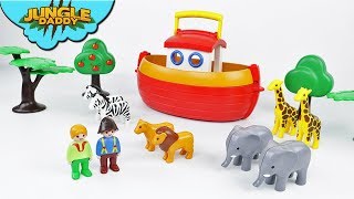 Playmobil 123 NOAHS ARK and Playsets  Learn animal names zoo farm for kids jungle [upl. by Atalaya26]