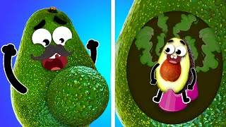 Awesome Parenting Struggles Of Talkative Fruits  Baby Veggies Chaos by Doodland [upl. by Lubbock]