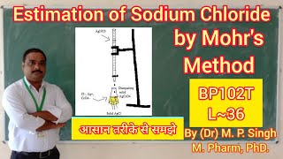 Estimation of Sodium Chloride NaCl by Mohrs Method  Precipitation Titration  BP102T  L36 [upl. by Eednil]