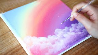 Dreamy Day 🌈Rainbow Sky amp Clouds  Step by step Acrylic Painting 144 [upl. by Ragas928]