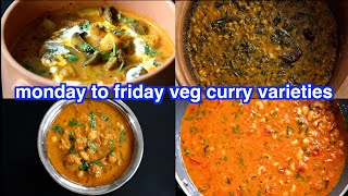 monday to friday veg curry recipes [upl. by Viens]