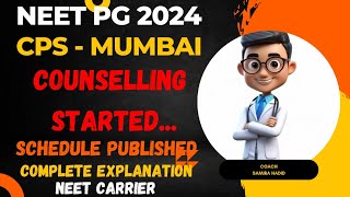 NEET PG 2024🔥CPS 2023  Counselling has Officially Started  Recognised Courses amp Fees [upl. by Eimmak]