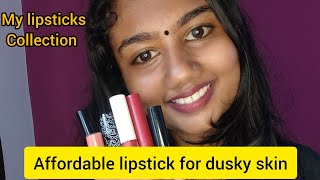 Affordable lipsticks for dusky skin tonemy lipstick collectionsmalayalamlatest malayalam [upl. by Croteau]