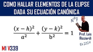 Como hallar los elementos de una elipse dada su ecuación [upl. by Sigvard]