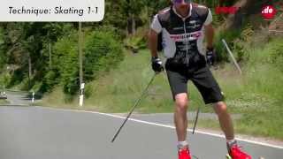 Roller Skiing Cross Skating Skike Technique Skating 1 1 by wwwsportalbertde [upl. by Yhtomit]