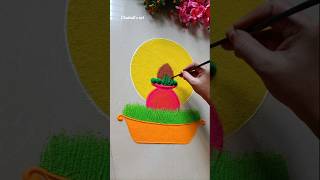 Very easy ghatsthapna rangoli designs navratri special rangoli designs  navratri colours 2024 [upl. by Erret]