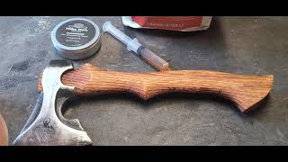 Axe Maintenance Preserving wood handle Maintaining Steel head Leather preservation Sharpening [upl. by Kcub372]